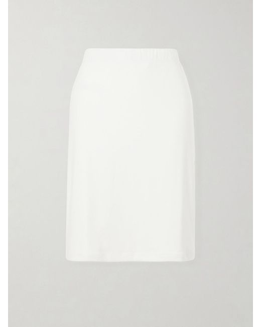 Flore Flore White Marie Organic Cotton-Jersey Midi Skirt