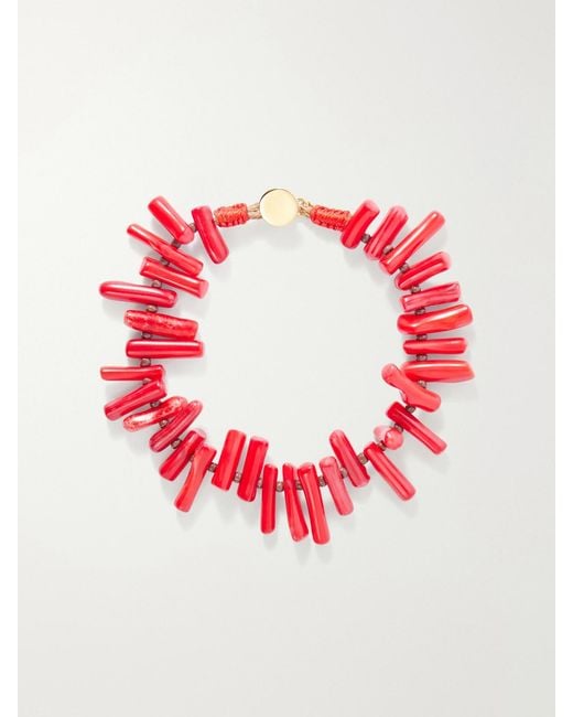 Roxanne Assoulin Red The Coral Branch Beaded Bracelet