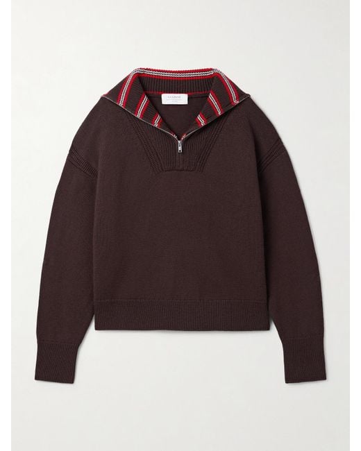 La Ligne Red Bastien Striped Merino Wool Sweater