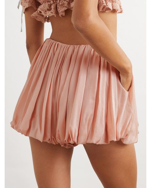 Chloé Pink Shorts Aus Bedrucktem Crêpe De Chine Aus Seide Mit Falten