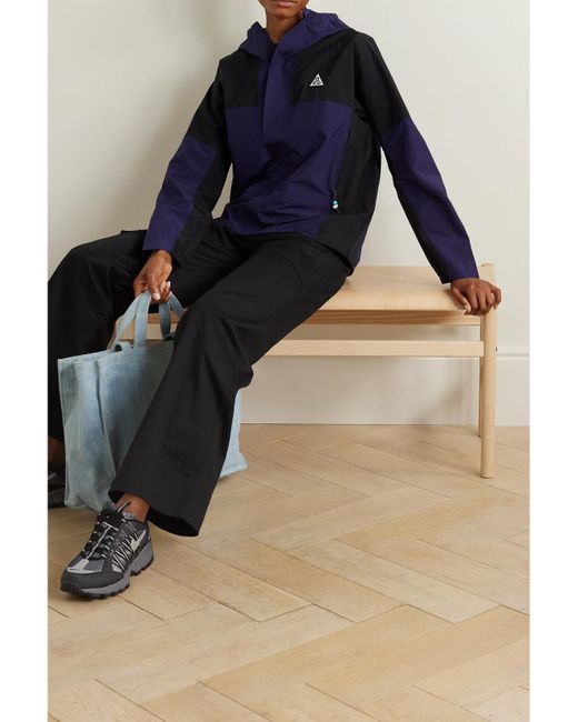 Nike Blue Net Sustain Acg Color-Block Recycled-Shell Hooded Jacket