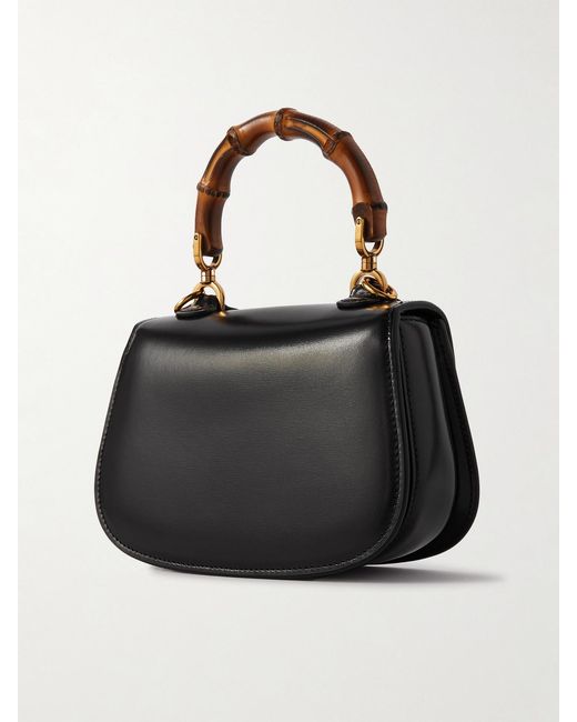 Gucci Black Bamboo 1947 Leather Shoulder Bag