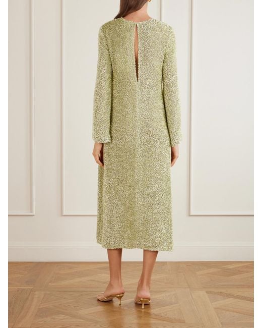 LIBEROWE Green Wren Lurex Chenille Maxi Dress