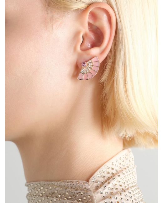 Garrard Pink Fanfare Symphony 18-Karat Rose Multi-Stone Earrings