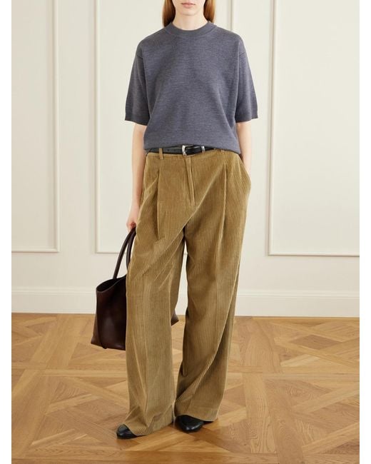 Rohe Natural Ted Cotton-Corduroy Wide-Leg Pants