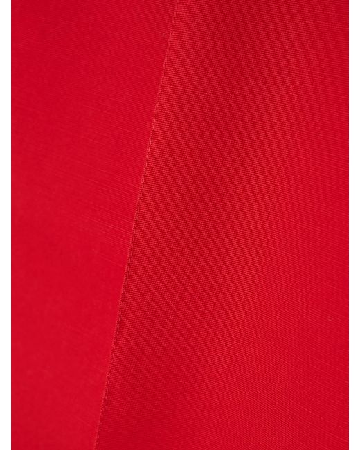 D'Estree Red Martha Pleated Cotton Wide-Leg Pants