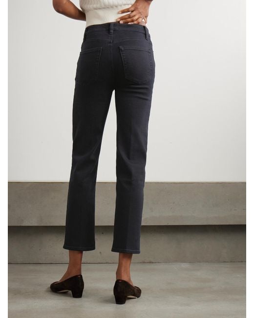 FRAME Blue Le Sleek High-Rise Straight-Leg Jeans