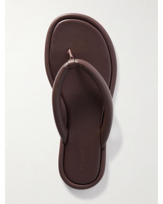 St. Agni Brown Sumi Padded Leather Flip Flops
