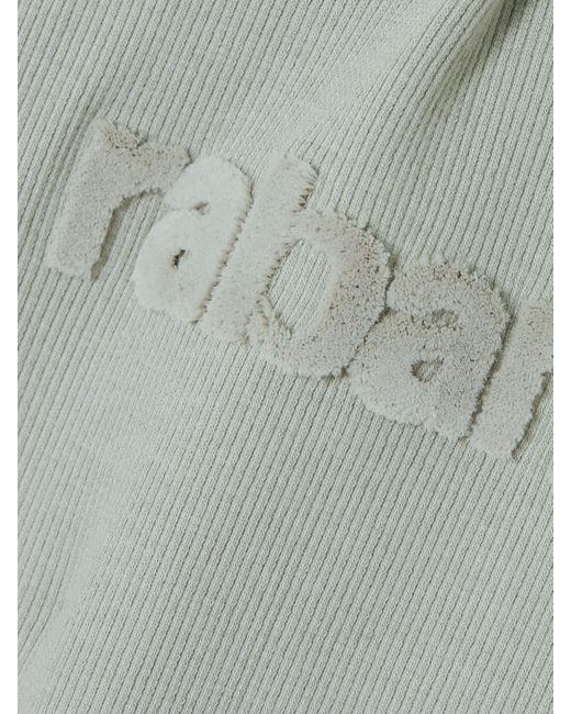 Rabanne White Maxikleid Aus Einer Gerippten Baumwollmischung Mit Applikation