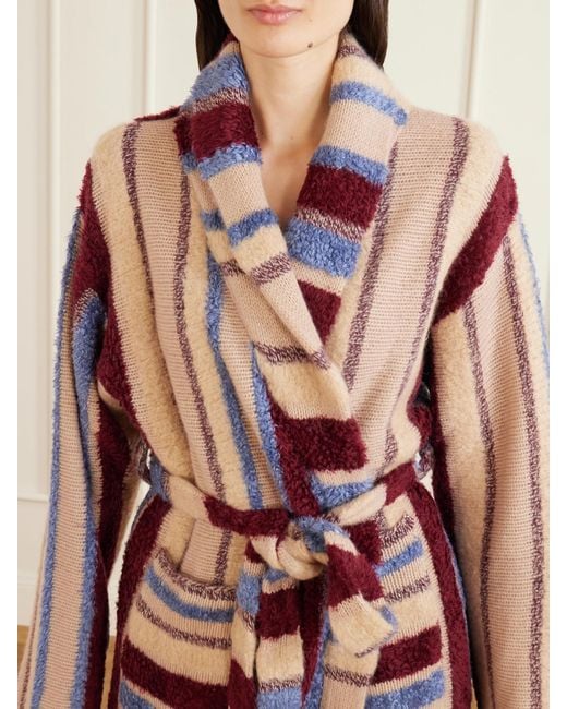 The Elder Statesman Multicolor Striped Cashmere And Silk-Blend Robe