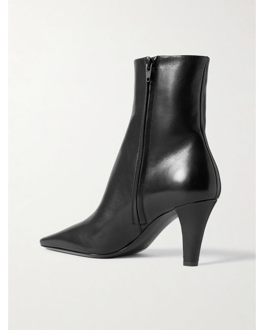Saint Laurent Black Jill Ankle Boots Aus Leder Mit Verzierungen