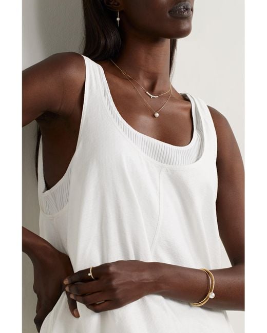 Mizuki Natural 14-Karat, Pearl And Diamond Necklace