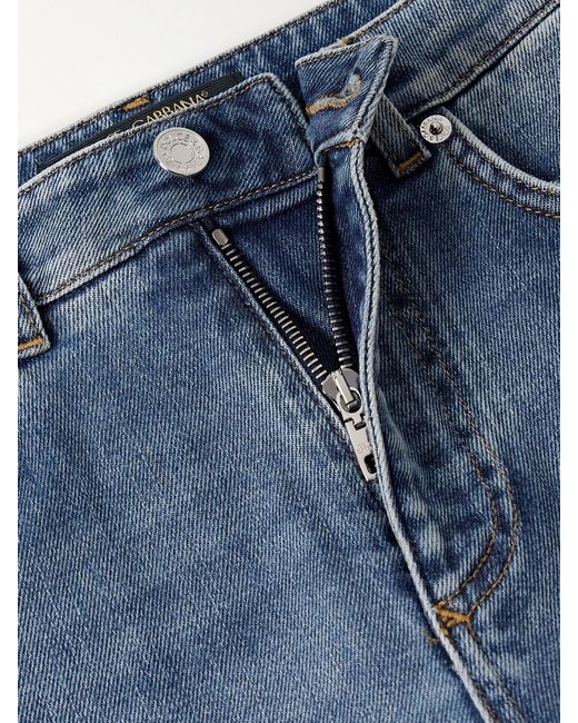 Dolce & Gabbana Blue Appliquéd High-Rise Skinny Jeans