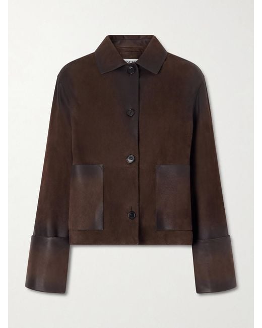 Loewe Brown Distressed Suede Jacket