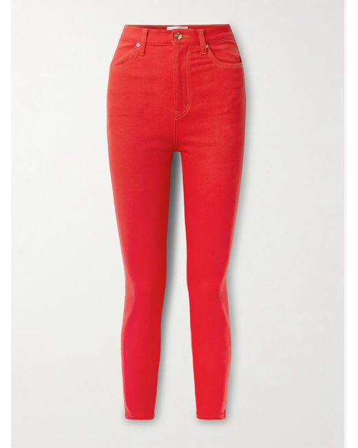 FRAME Red Carolina Herrera The Taper High-Rise Skinny Jeans
