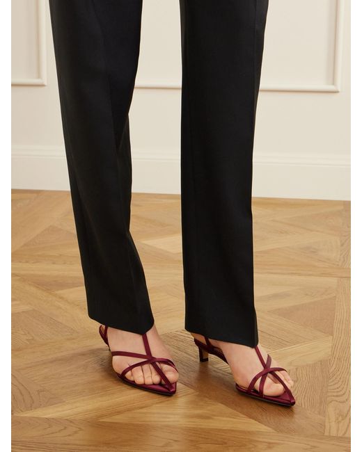 Jil Sander Red Cage Satin Sandals