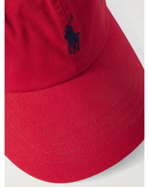 Casquette En Serge De Coton À Broderie Polo Ralph Lauren en coloris Red