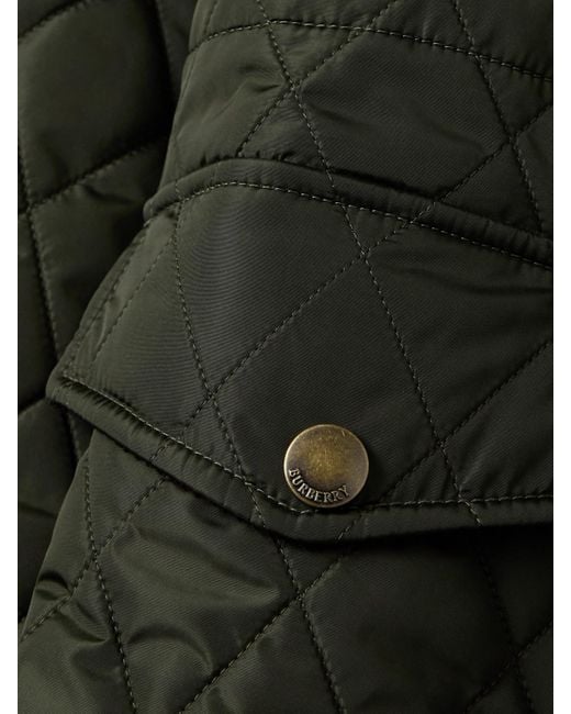 Burberry Green Wattierte Kapuzenjacke Aus Gestepptem Shell