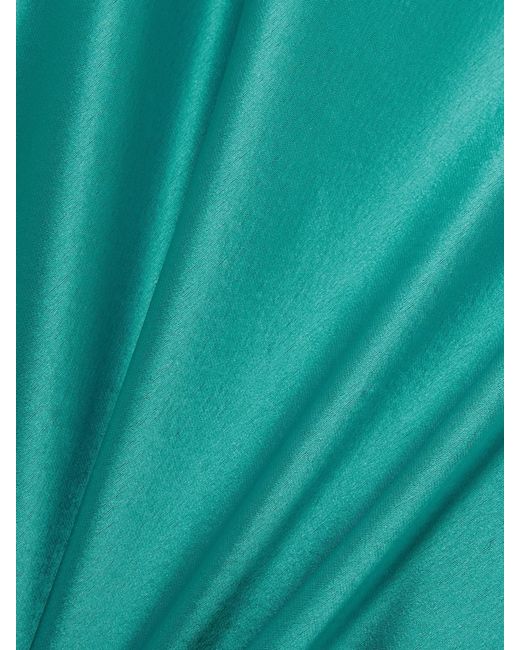 Galvan Green Pandora Satin Halterneck Maxi Dress