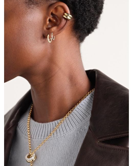 Yvonne Léon Natural 9-Karat Diamond Hoop Earrings