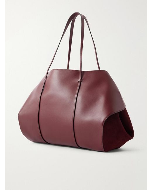 Neous Red Berenices Suede And Leather Tote