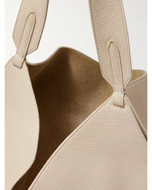Khaite Natural Lotus Small Textured-Leather Tote