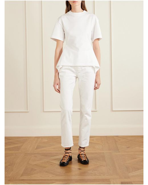 Alaïa White High-Rise Slim-Leg Jeans