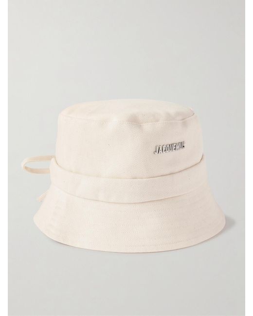 Jacquemus Natural The Gadjo Fischerhut Aus Baumwoll-Canvas Mit Verzierung