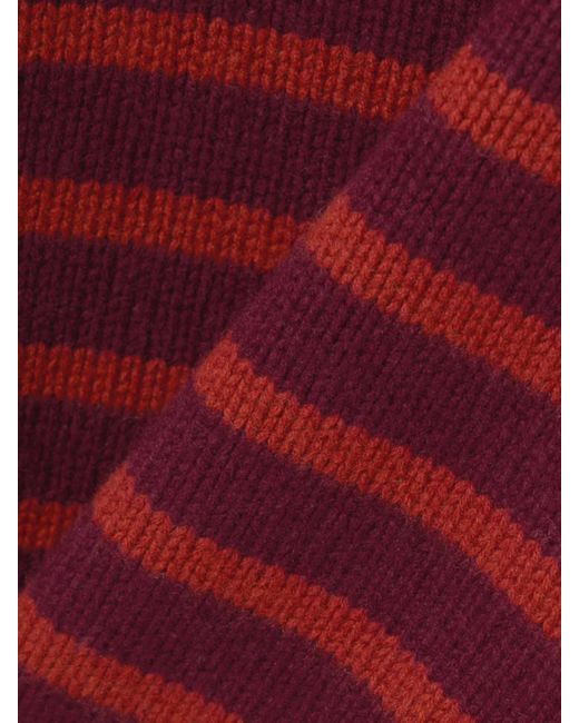 La Ligne Red Marin Striped Wool And Cashmere-Blend Sweater