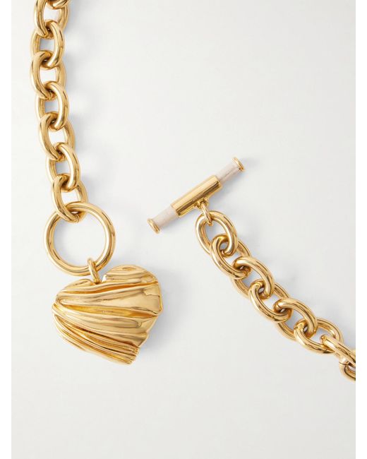 Chloé Metallic Tone And Leather Necklace
