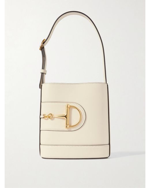 Gucci Natural 73 Mini Beuteltasche Aus Leder Mit Horsebit-Detail