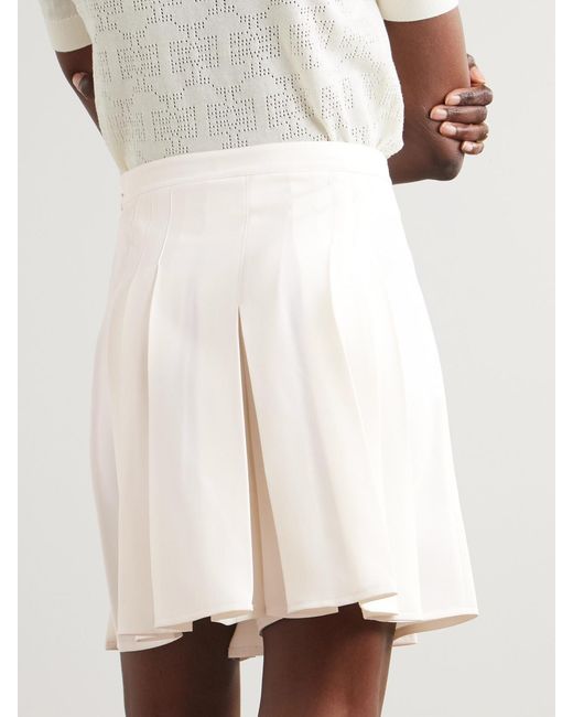 Tory Sport Natural Layered Pleated Twill Shorts