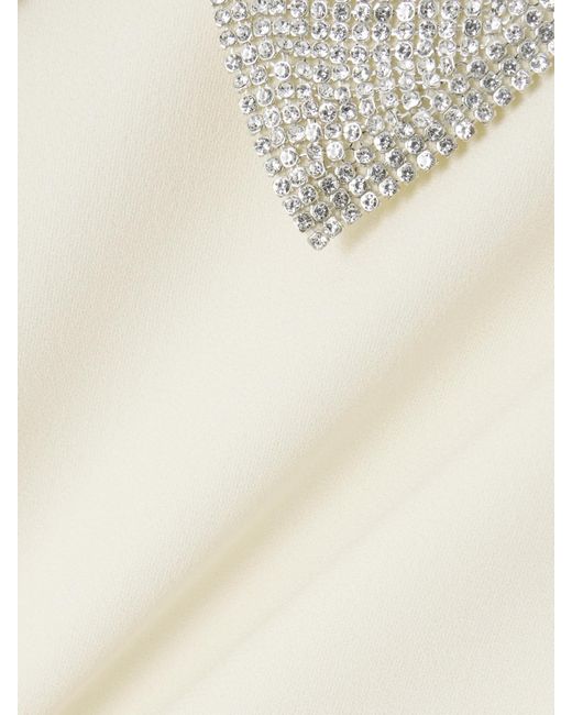 Versace Natural Crystal-Embellished Crepe Mini Dress