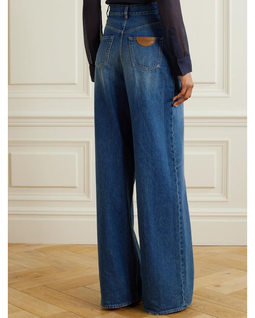 Chloé Blue High-Rise Wide-Leg Jeans