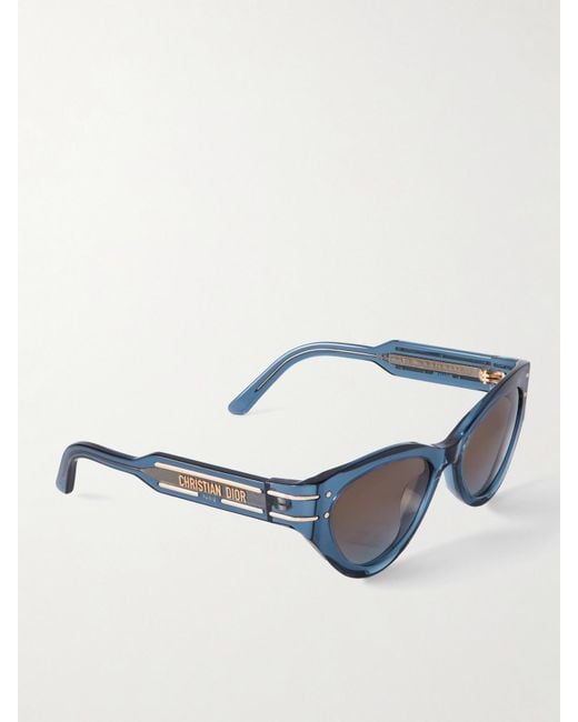 Dior Blue Diorsignature B71 Cat-Eye Acetate Sunglasses