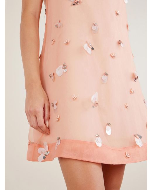 Jonathan Simkhai Pink Sumi Embellished Organza Mini Dress