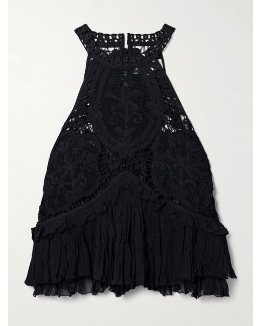 Sea Black Bente Oberteil Aus Spitze Mit Besatz Aus Baumwollkrepon Und Rüschen