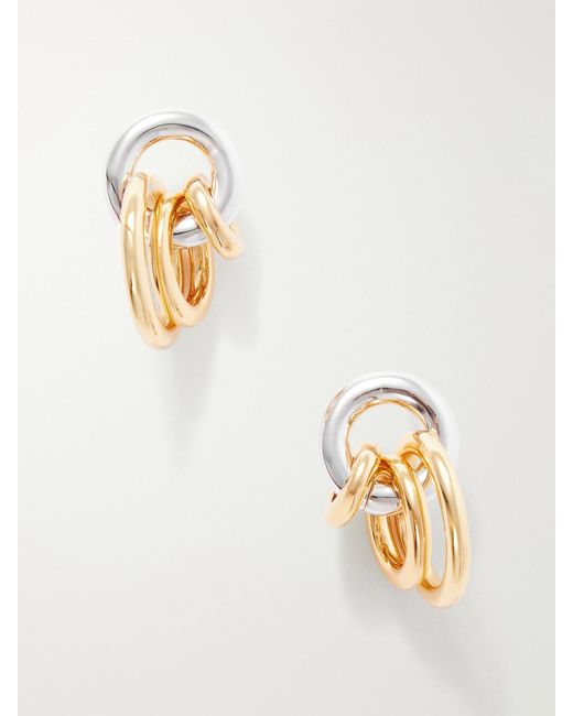 Laura Lombardi Metallic Aria Two Tone And-Toned Hoop Earrings