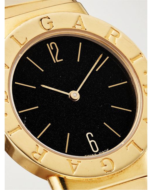 Stephanie Windsor Metallic Bvlgari Vintage Tubogas 1990S Automatic 30Mm 18-Karat And Watch