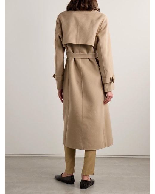 Theory Natural Double-Breasted Wool And Cashmere-Blend Felt Trench Coat