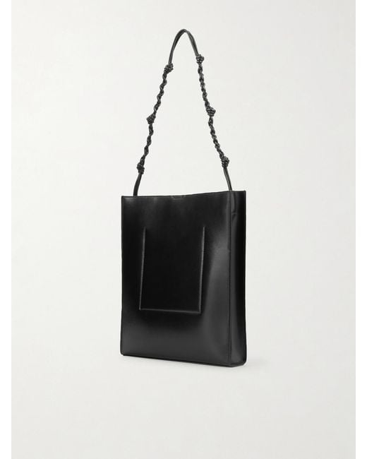 Jil Sander Tangle Leather Shoulder Bag in Black | Lyst
