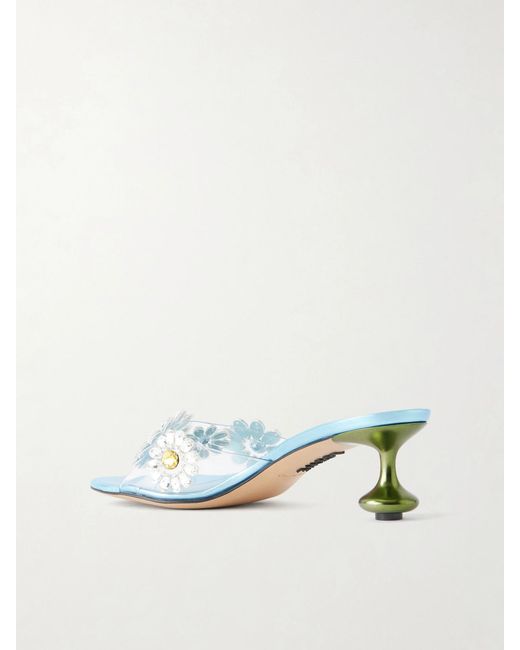 Loewe Blue Paula'A Ibiza Flower Embellished Pvc Mules