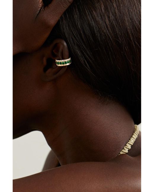Anita Ko Green Lola 18-Karat, Emerald And Diamond Ear Cuff