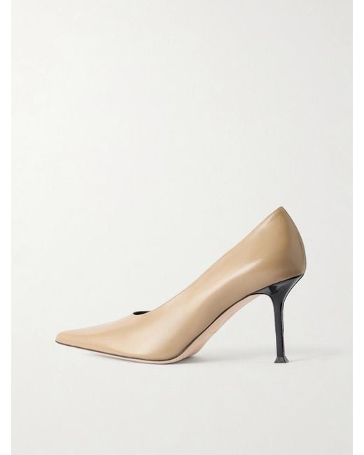 Christen White Helix 75 Leather Pumps