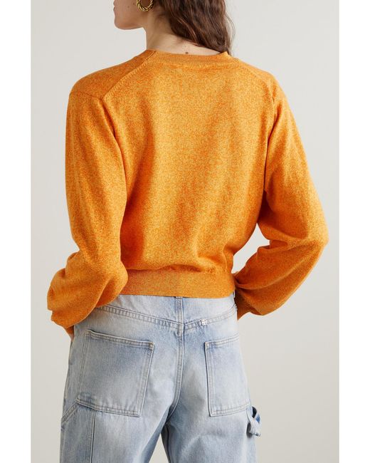 The Elder Statesman Orange Nova Organic Cotton And Cashmere-Blend Sweater