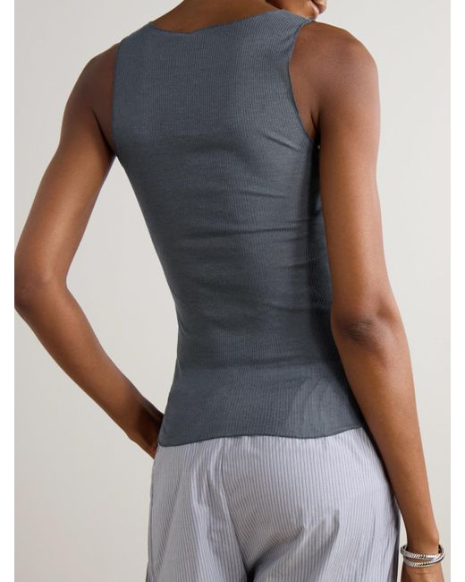 Deiji Studios Blue Tanktop Aus Rippstrick