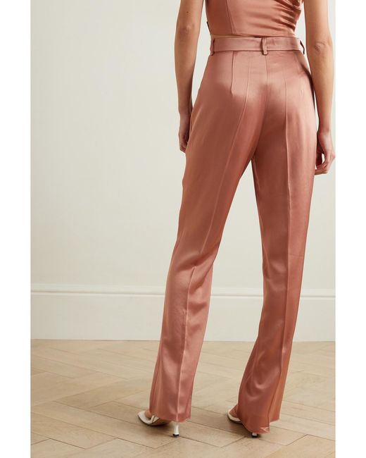 Pantalon Droit En Satin Leena Nanushka en coloris Multicolor