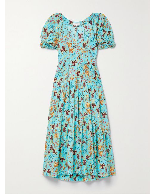 Robe Midi En Voile De Coton Imprimé Carmela A.L.C. en coloris Blue