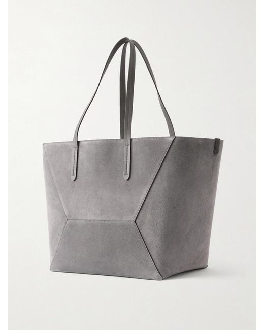 Brunello Cucinelli Gray Maxi Suede Tote