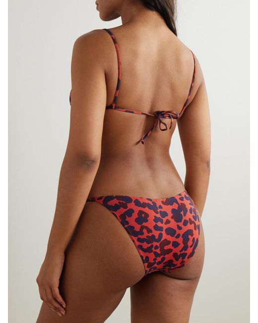 Eres Red Cauri Printed Bikini Briefs